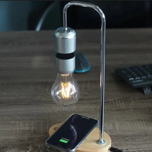 Selestiq LevitaGlow™ Magnetic Levitating Floating LED Light Bulb with Wireless Charger