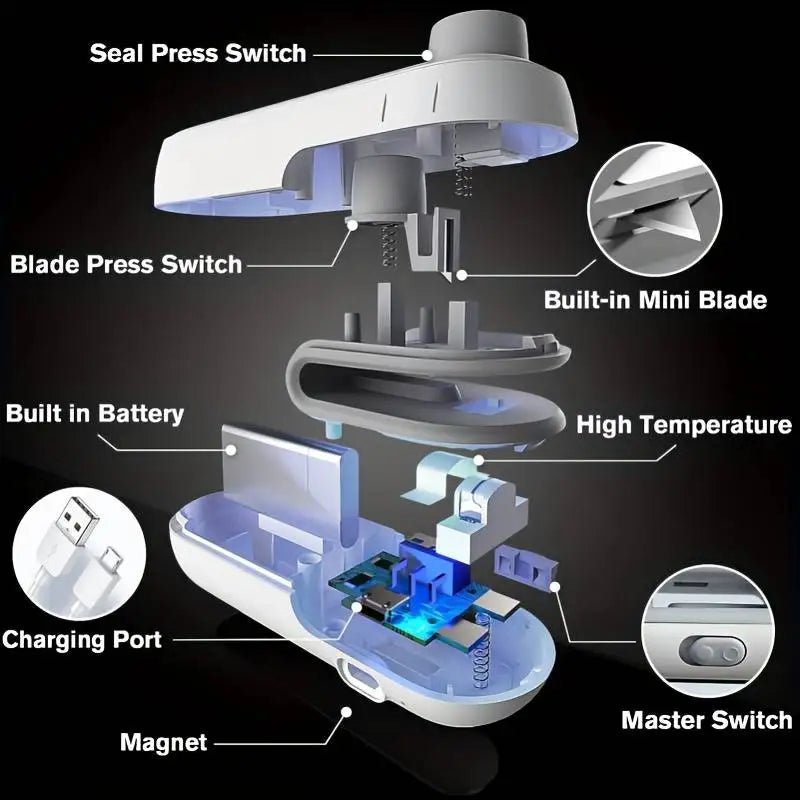 Selestiq SealEase™: Portable Mini 2-in-1 Heat Sealer