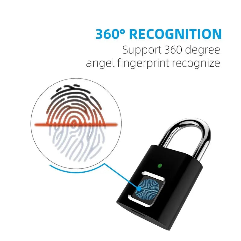 Selestiq™ Waterproof Fingerprint Padlock: Keyless Anti-Theft Security
